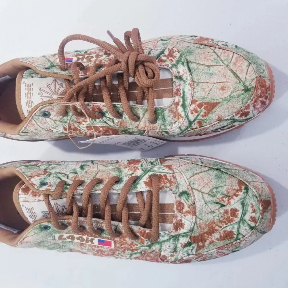LQQK Studios X REEBOK Classic Leather Sneakers Men Size 11 GY7110 GREEN CAMO